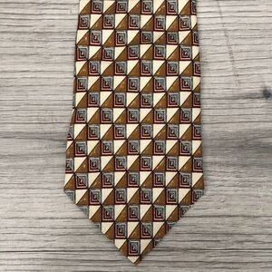 Vintage Countess Mara 1938 100% Silk Geometric Diagonal Checkered Tie